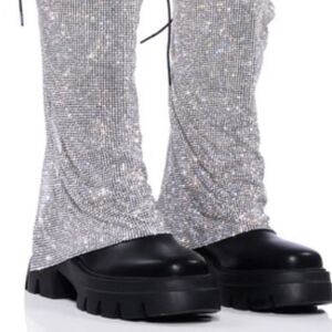 AZALEA WANG BLOOMFIELD EMBELLISHED BOOT IN SILVER